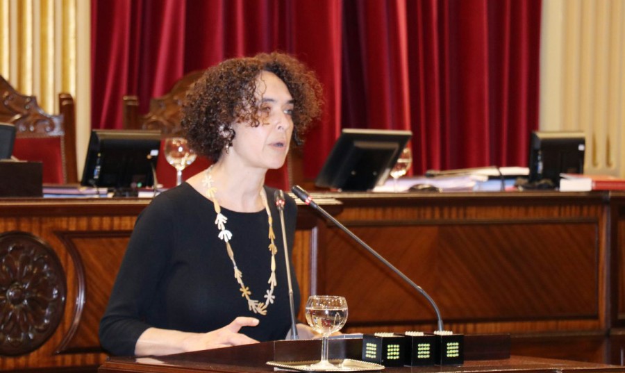 Patri Font, a la tribuna del Parlament