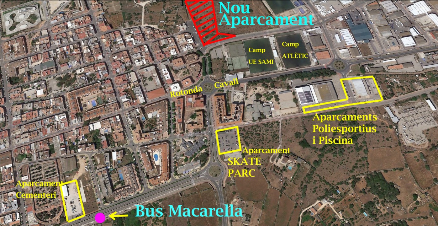 Zones d'aparcaments vora la Via Perimetral