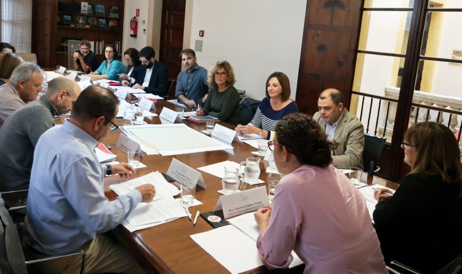 La Vicepresidenta Maite Salord, a la reunió d'avui matí a Palma.